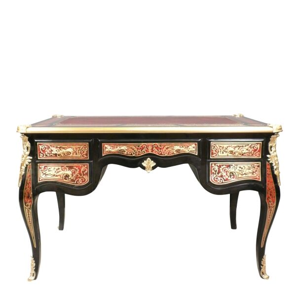 Bureau Louis XV en marqueterie Boulle