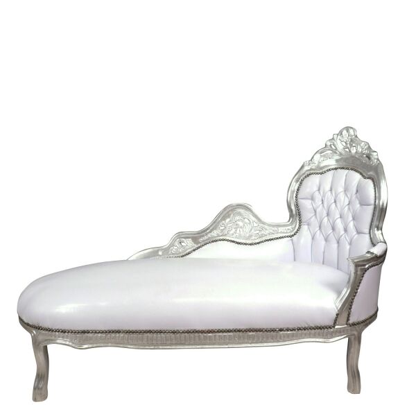White and silver baroque chaise longue