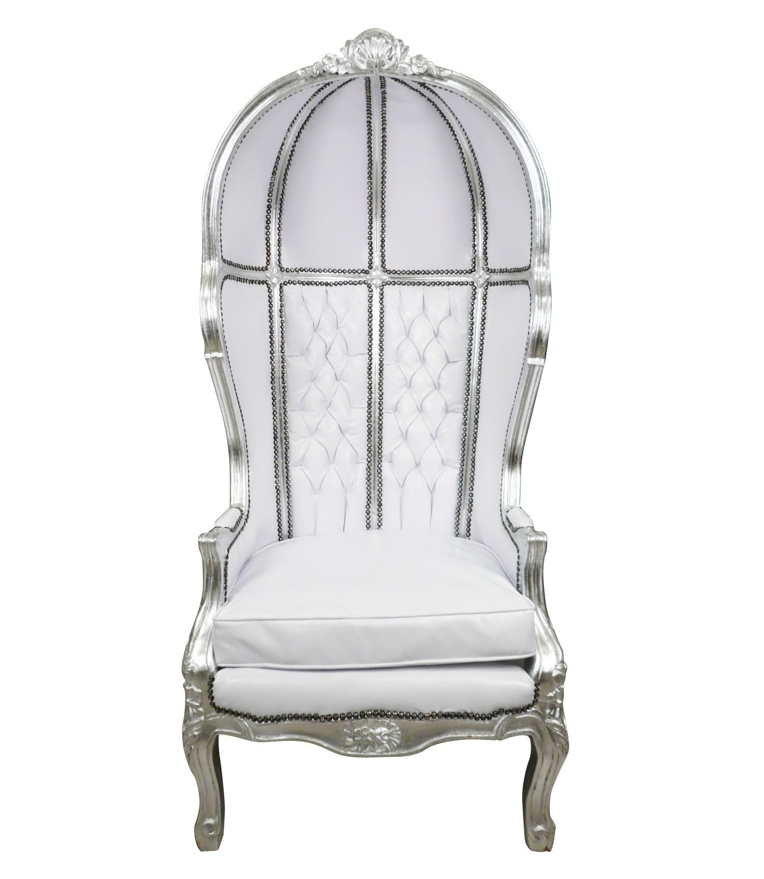 Baroque white carriage armchair - Baroque furniture -