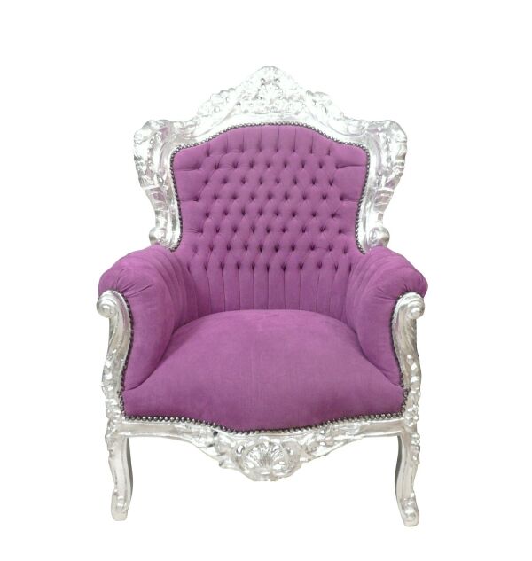 Fauteuil baroque mauve - Mobilier de style -