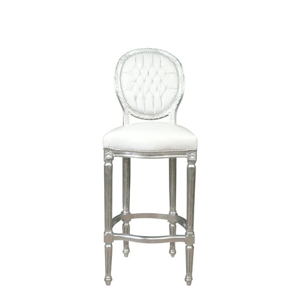 Louis XVI style white baroque bar chair