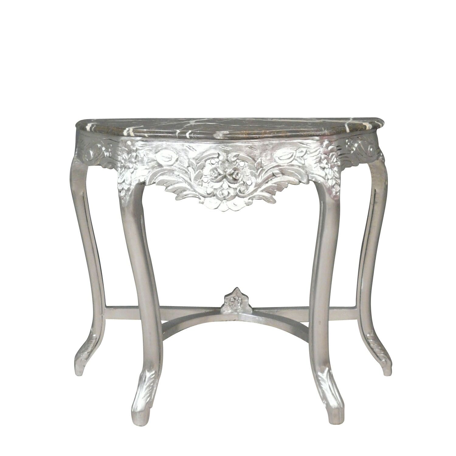 Baroque black marble console