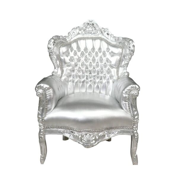 Fauteuil baroque argenté
