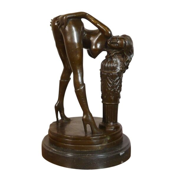 Art Deco erotikus meztelen nő bronz szobor - Bútorok -