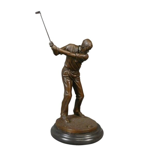 Bronzestatue - Golfspiller - Sportsskulptur