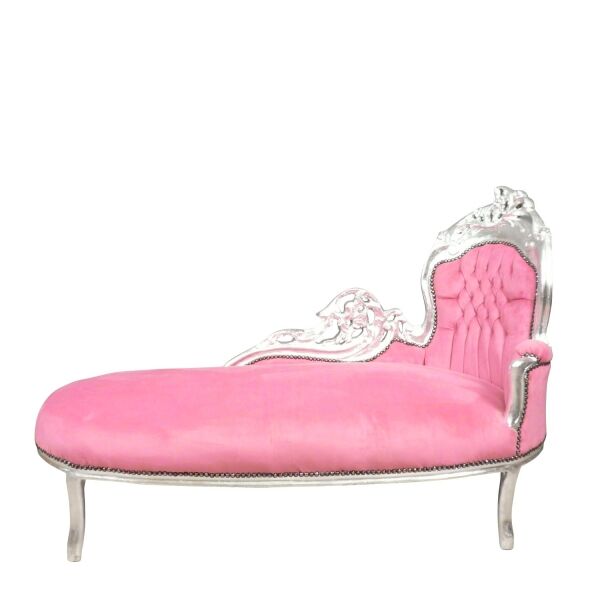 Baroque pink and silver daybed, armchair, chair, sofa in stock -