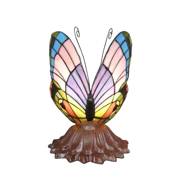 Tiffany tarka pillangós lámpa - Bronz világítás és szobrok