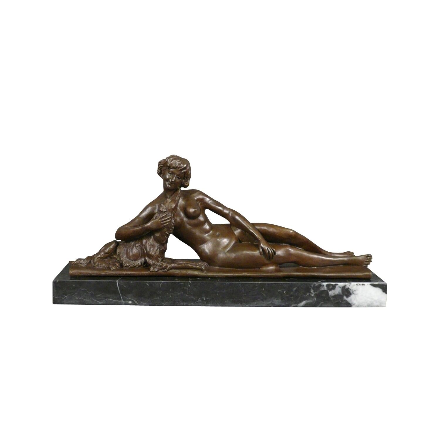 Bronze statue of a reclining nude woman - Bronze sculptures