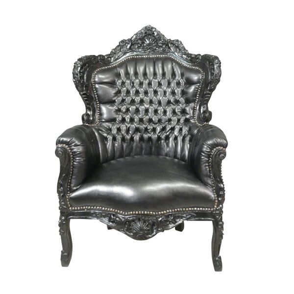 poltrona barocca in pvc nero
