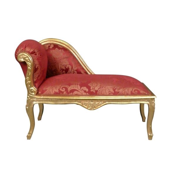 Baroque red flowered chaise longue - baroque furniture