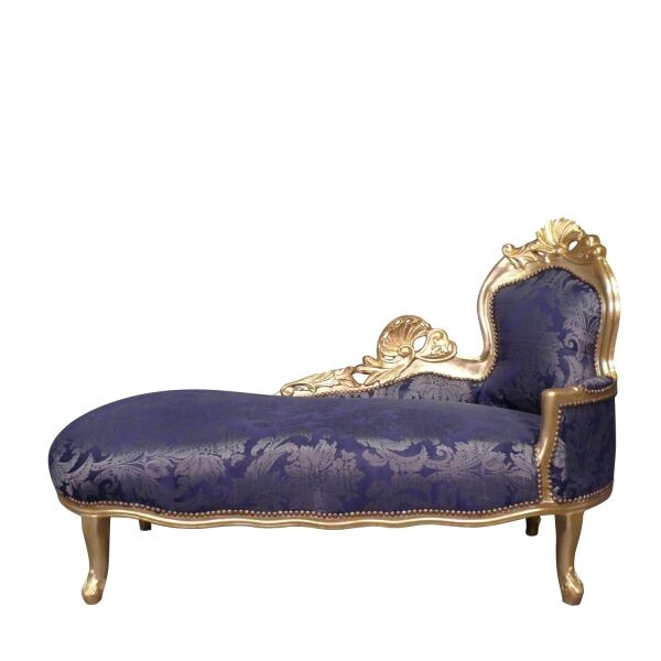 Baroque royal blue chaise longue - Baroque furniture -