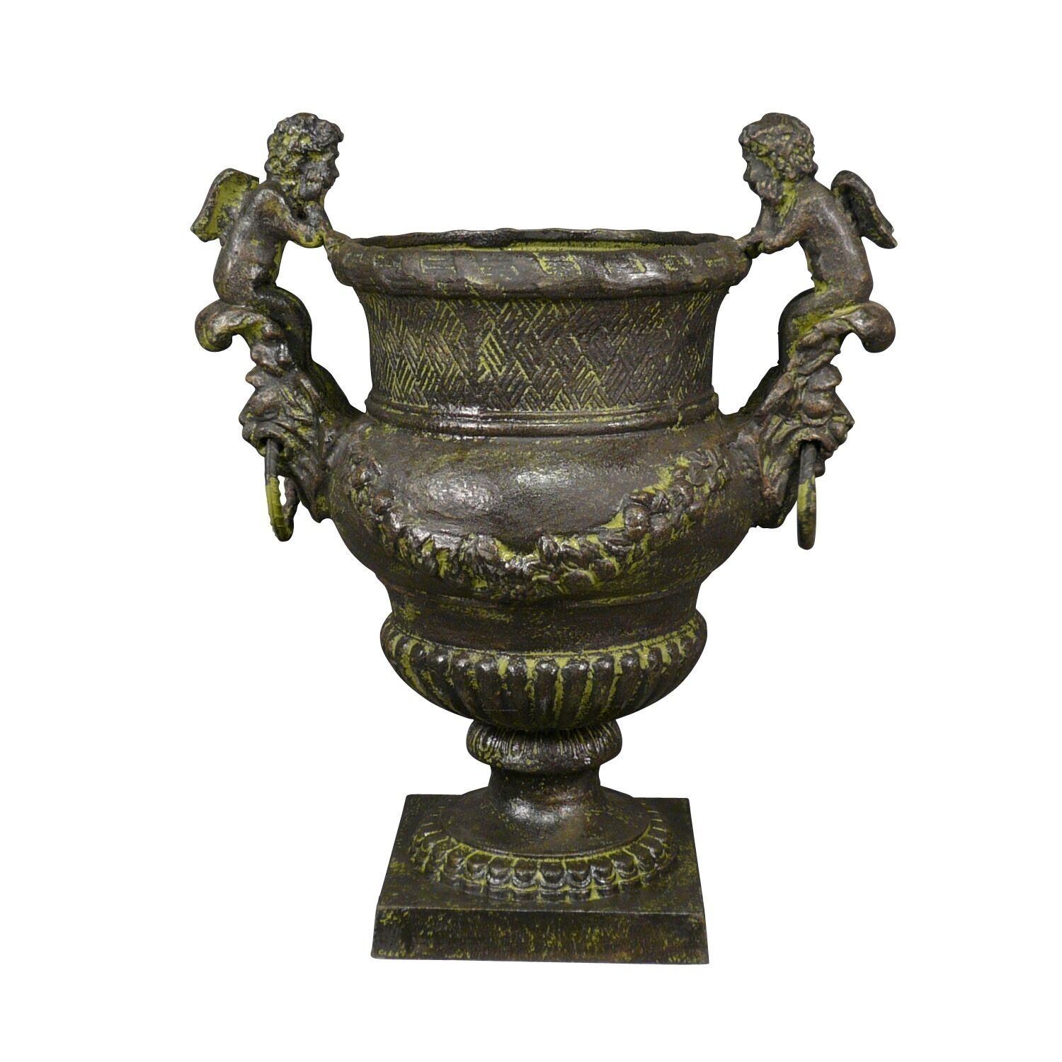 Medici vase in cast iron with cherubs - H: 52 cm - Medici vases 52 cm