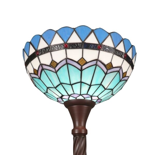 Tiffany állólámpa mediterrán fáklya formában -