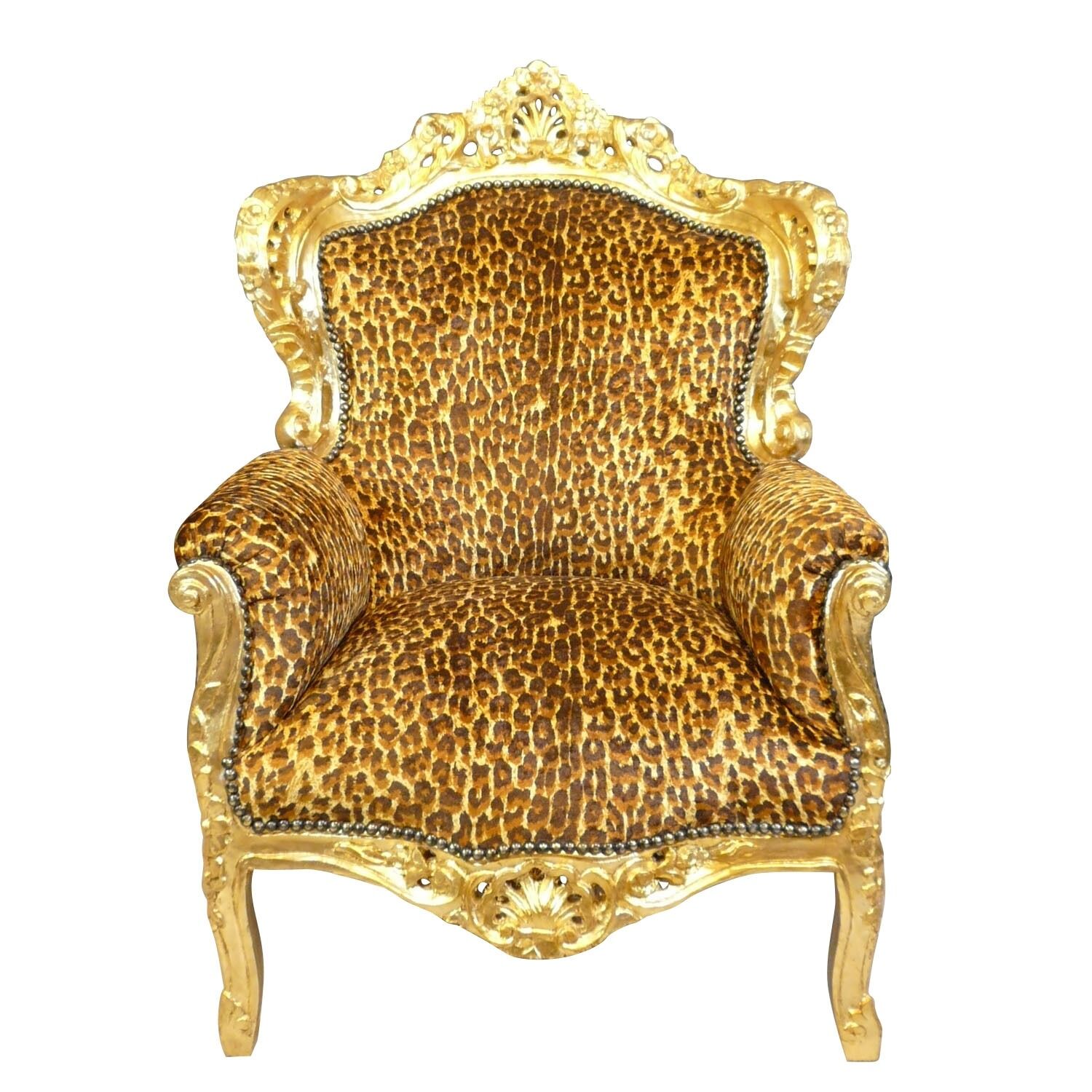Poltrona barocca leopardata - Tavolo, cassettiera, sedia e mobili in stile