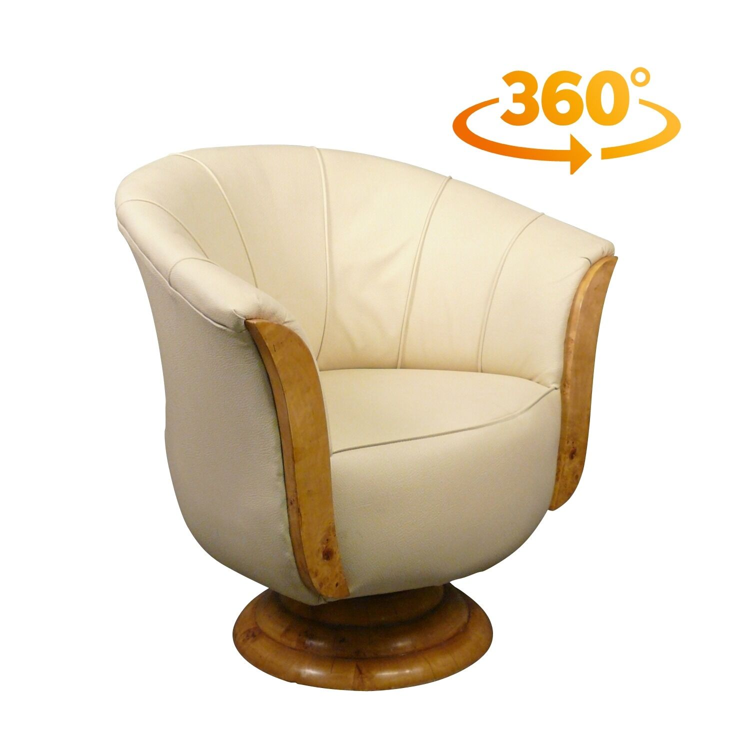 Fauteuil art déco tulipe rotatif -  Meubles art déco