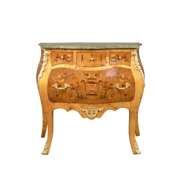 Louis XV chest of drawers with green marble top
