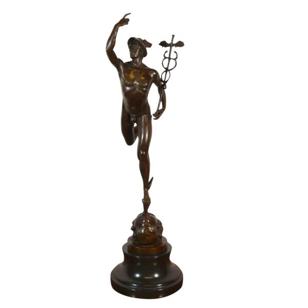 Bronze statue of Mercury / Hermes flying - Mythology Sculpture