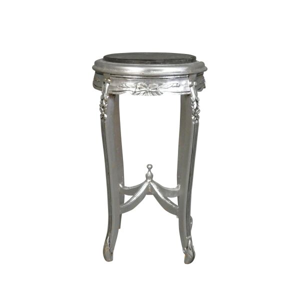 Baroque bolster in silver-plated wood with Louis XV base -