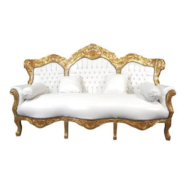 White and gold baroque sofa - Baroque sofa - Baroque furniture