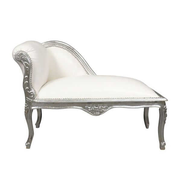 Valkoinen barokkityylinen Louis XV -sohvasänky - Barokkityylinen leposohva - Valkoiset barokkihuonekalut