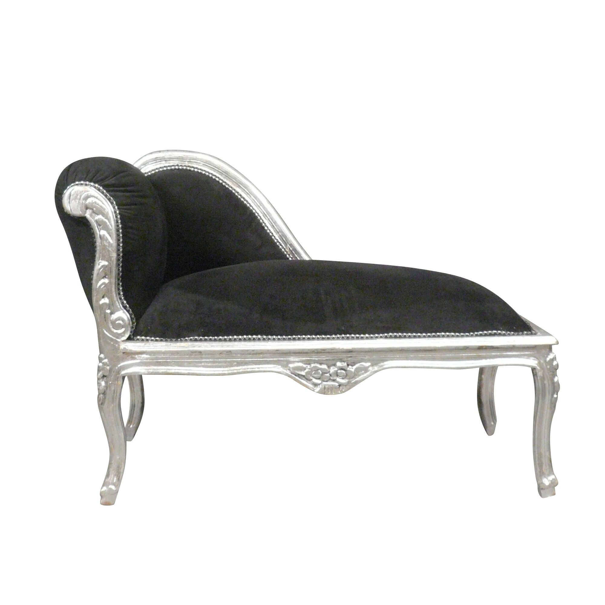 Louis XV black chaise longue baroque style - Baroque chaise longue - Baroque furniture