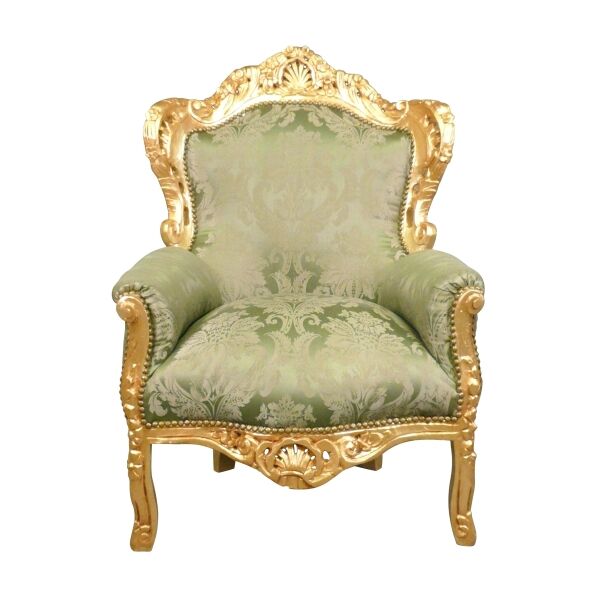 Poltrona barocca verde - Poltrona barocca reale - Poltrona barocca -
