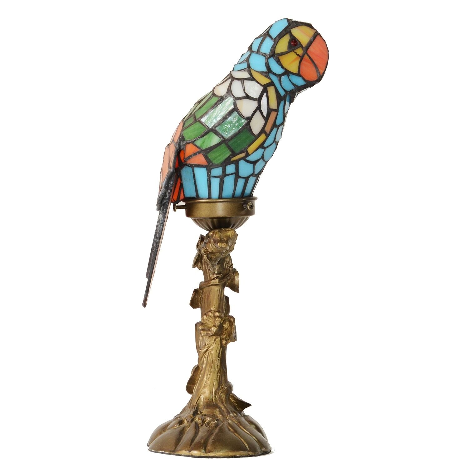 Candeeiro papagaio com vitral Tiffany - Candeeiros Tiffany