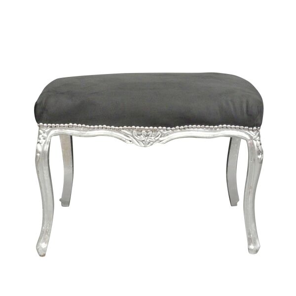 Black baroque bench and silver wood - Baroque bench - Baroque furniture