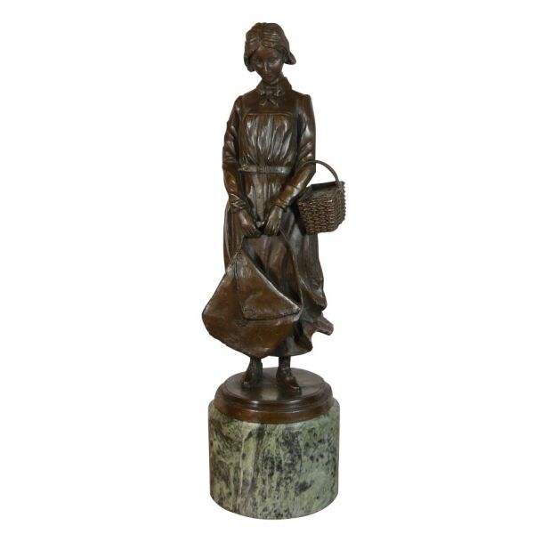 Bronze statue - The woman with the basket - Art deco sculptures -