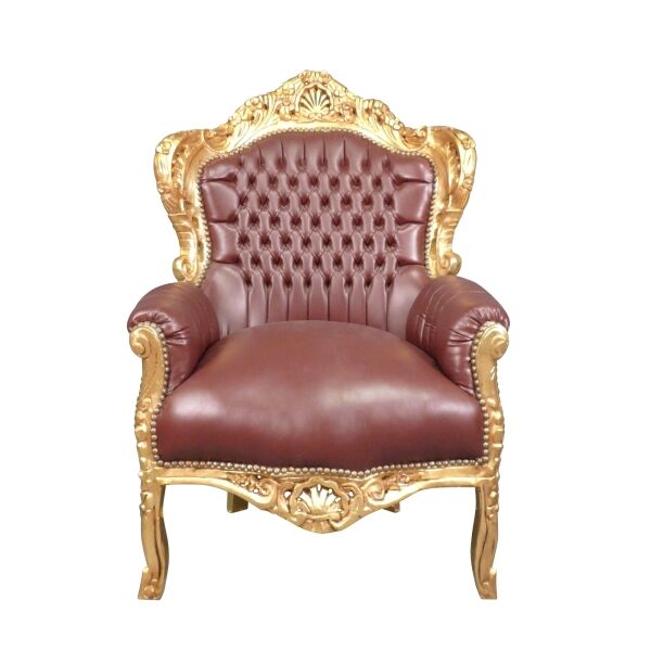 Poltrona barocca marrone - Poltrona barocca reale - Poltrona barocca -