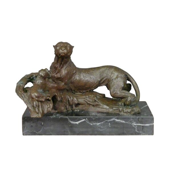 Bronze statue - The lying panther - Animal bronze statues - Bronze statues