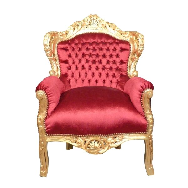 Poltrona barocca rossa Madrid - Poltrone barocche reali -