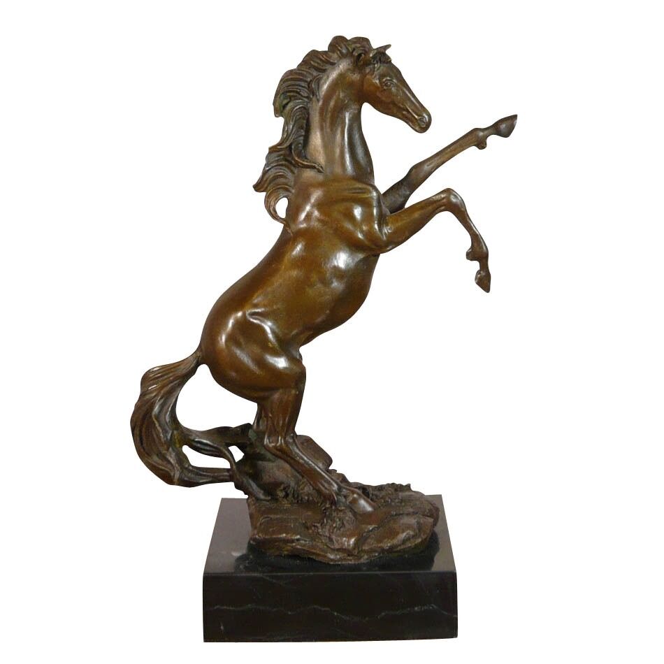 Rearing horse in bronze - Equestrian sculptures