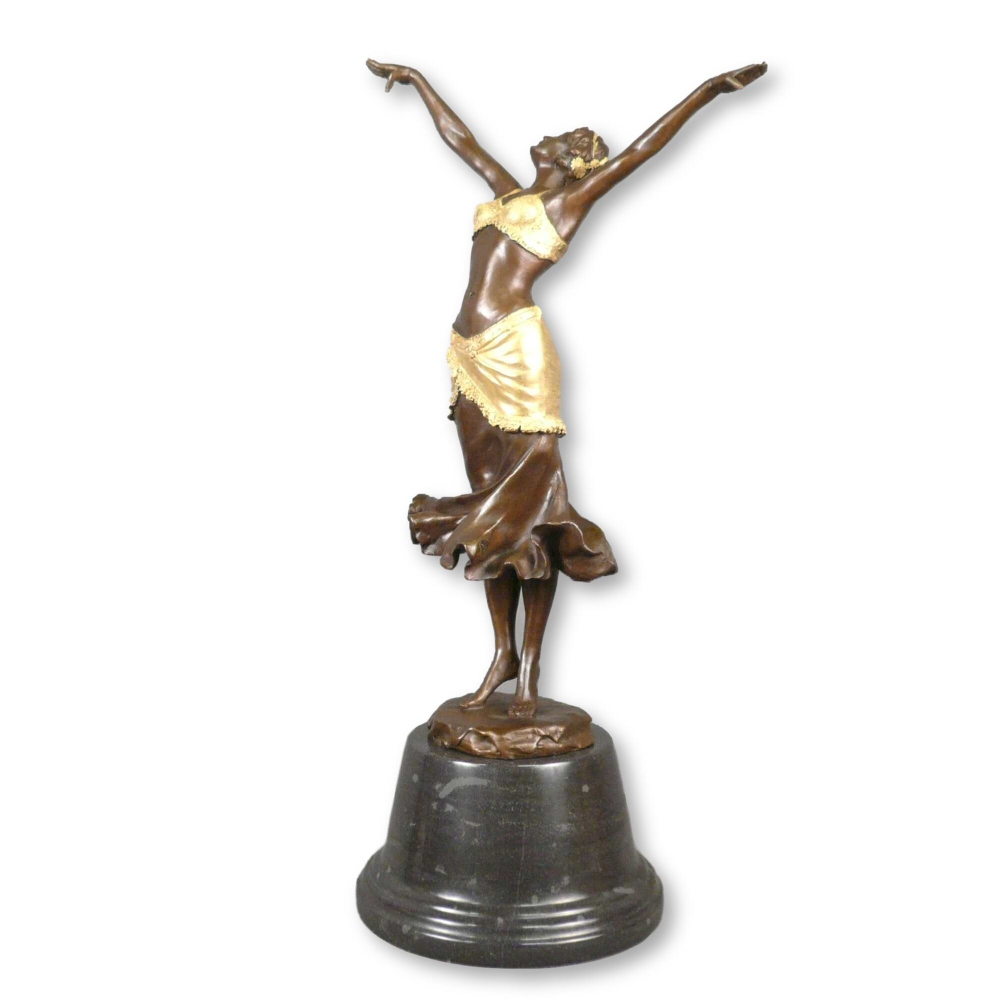 Bronzová socha ve stylu art deco - tanečnice ve stylu 1920 - Bronzová figurka -