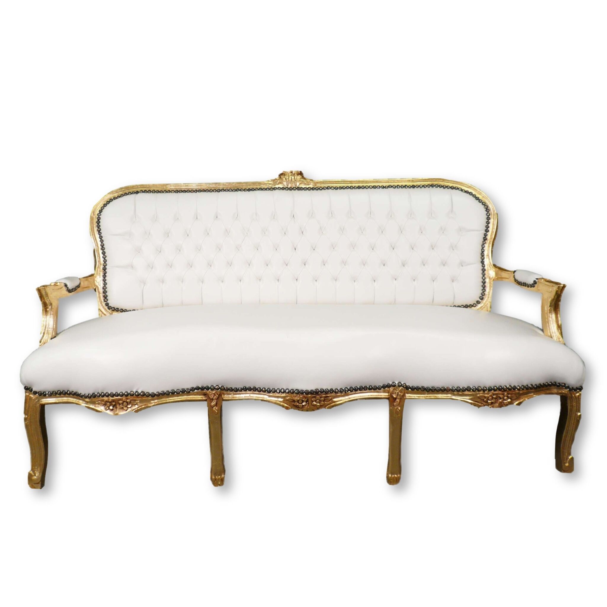 White and gold Louis XV sofa - Louis XV sofa