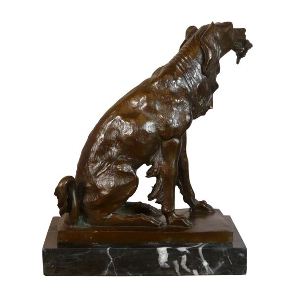 Bronzestatue - Spanielen på jagt - Bronzeskulptur