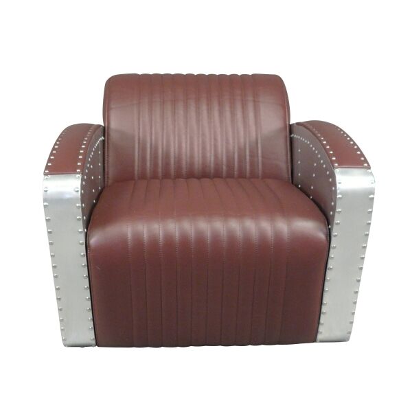 Aviator chair in riveted aluminum