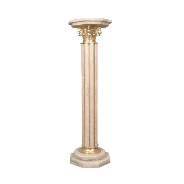 Beige marble column