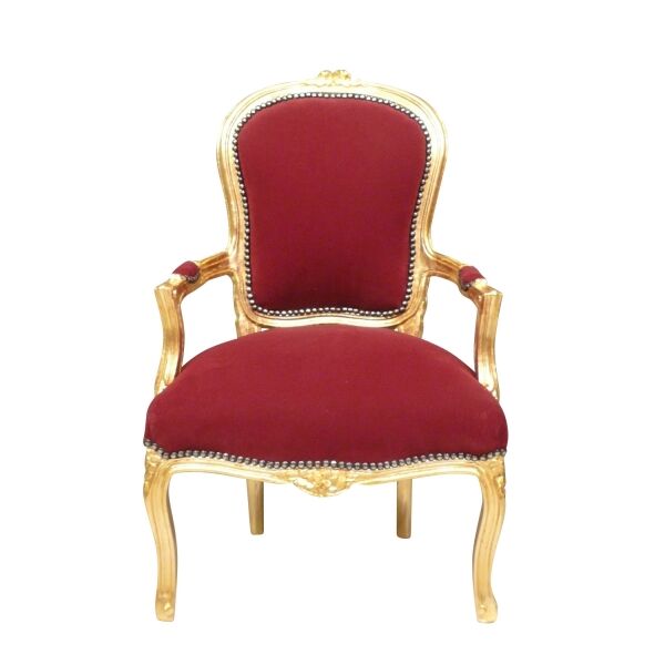 Burgundy Louis XV armchair - Louis XV furniture