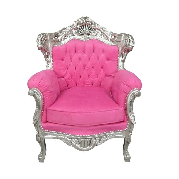 Poltrona barocca rosa in stile rococò