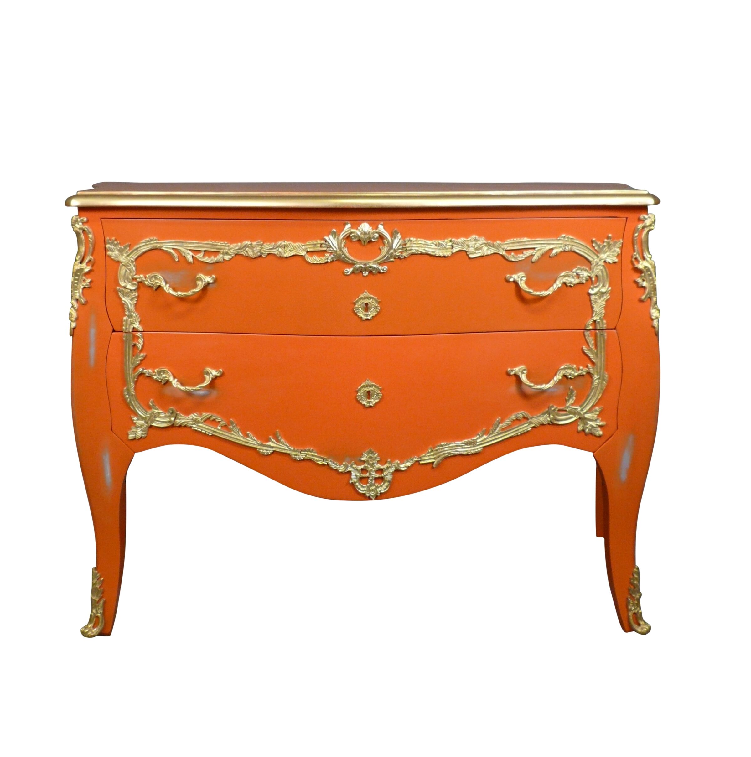 Grande commode baroque orange