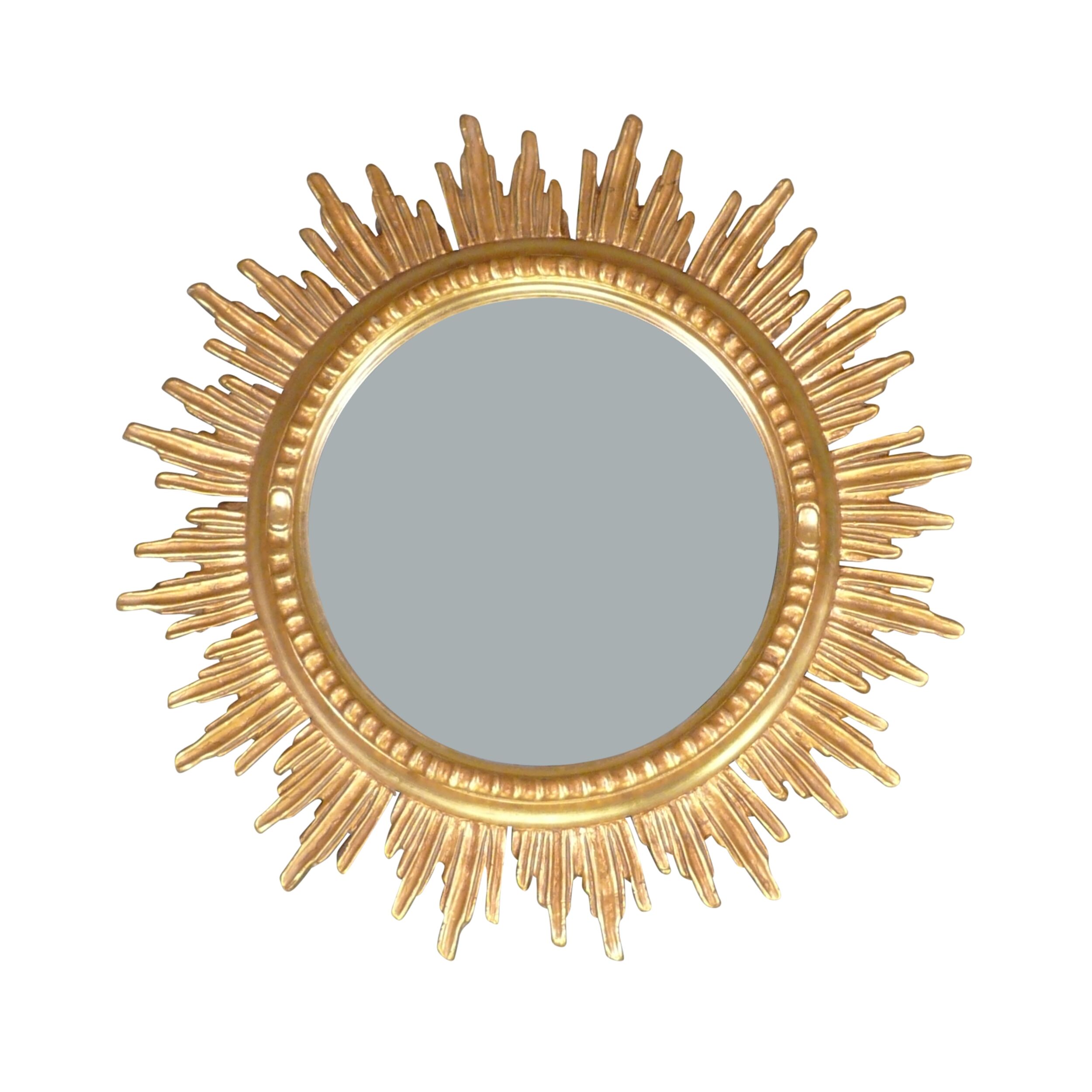 Baroque sun mirror in gilded wood
