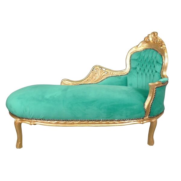 Baroque daybed in green velvet