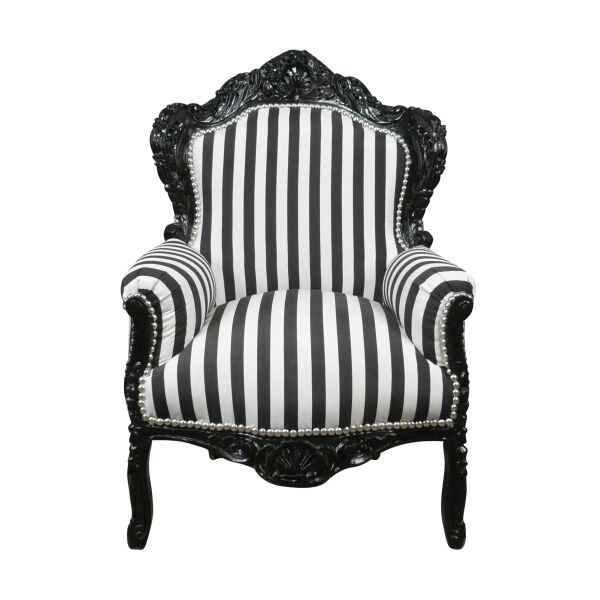 Poltrona barocca bianca e nera - Mobili Art Déco -