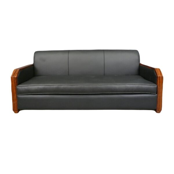 Sort art deco sofa i palisander