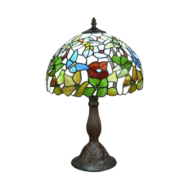 Tiffany butterflies table lamp, the stained glass shade of this tiphanie lamp features an art nouveau style design