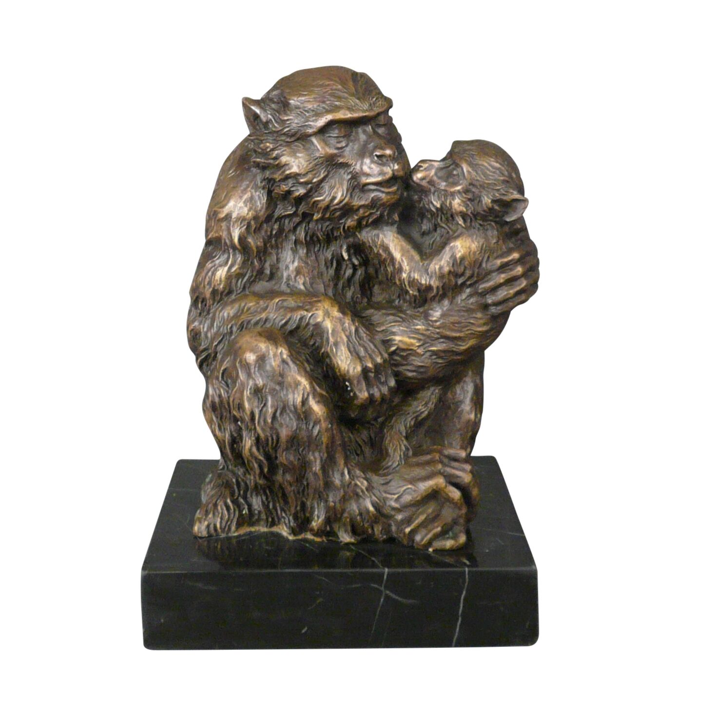 Statua in bronzo: Madre Scimmia e il suo cucciolo