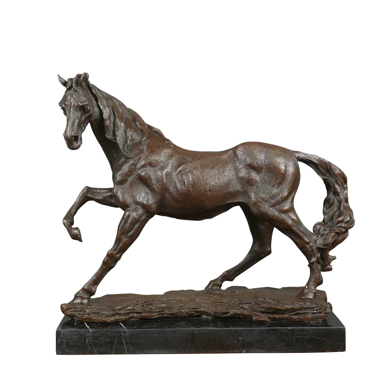 Bronze horse statue on a marble base - Bronze sculptures -