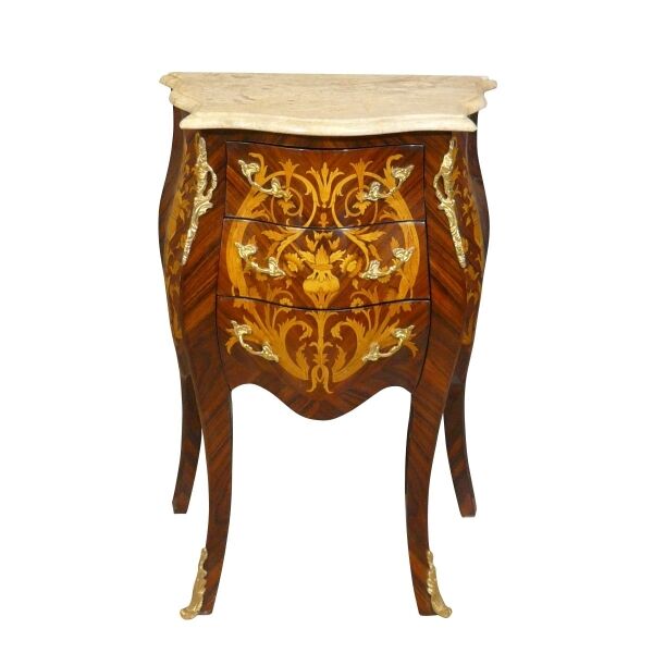Louis XV ladekast met beige marmer