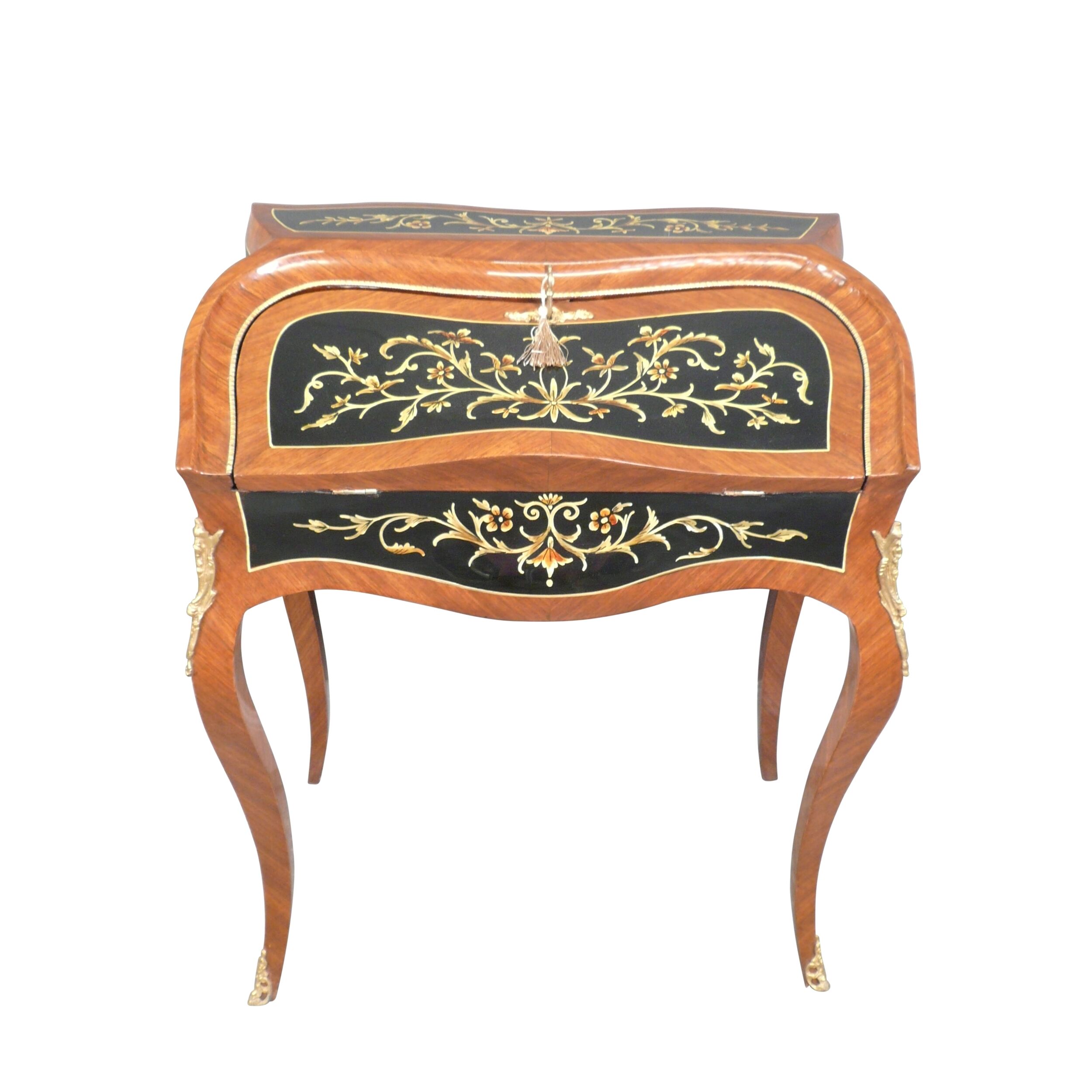 Bureau de pente Louis XV peinture fleurie
